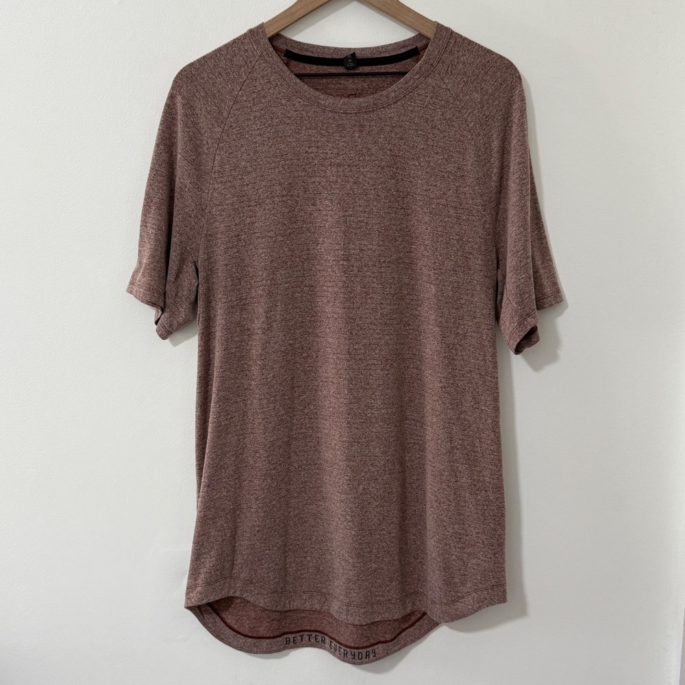 Lululemon Drysense Short Sleeve Shirt Mens Large Red Athletic Training Gym Tee